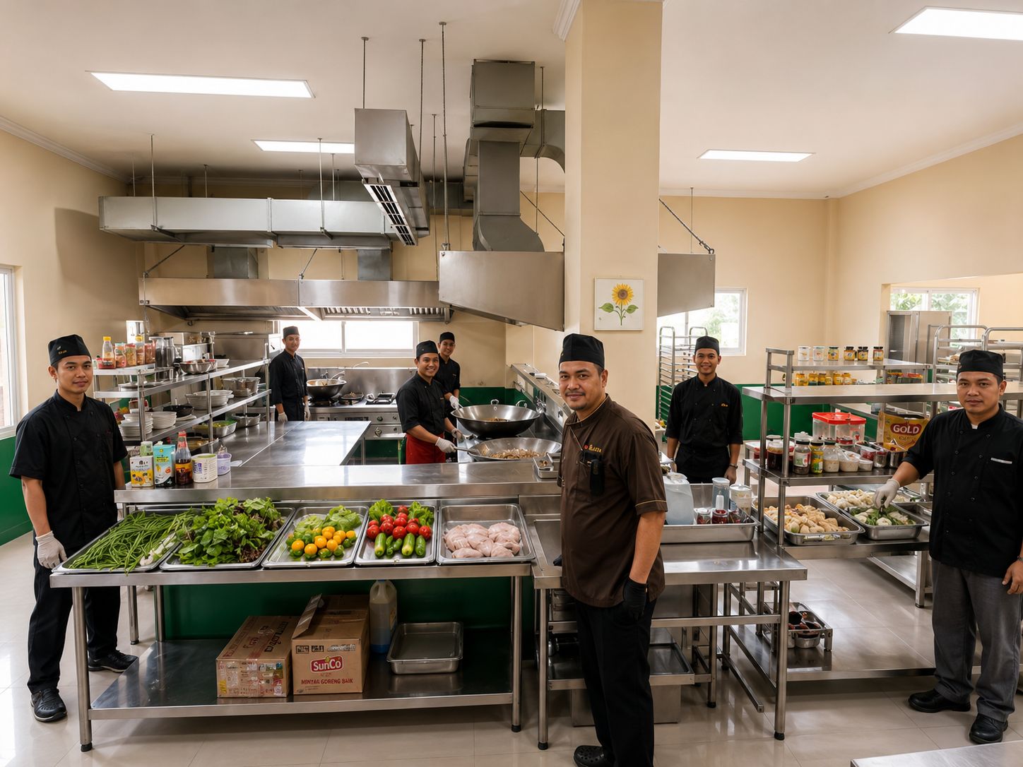 Siswa makan di sekolah